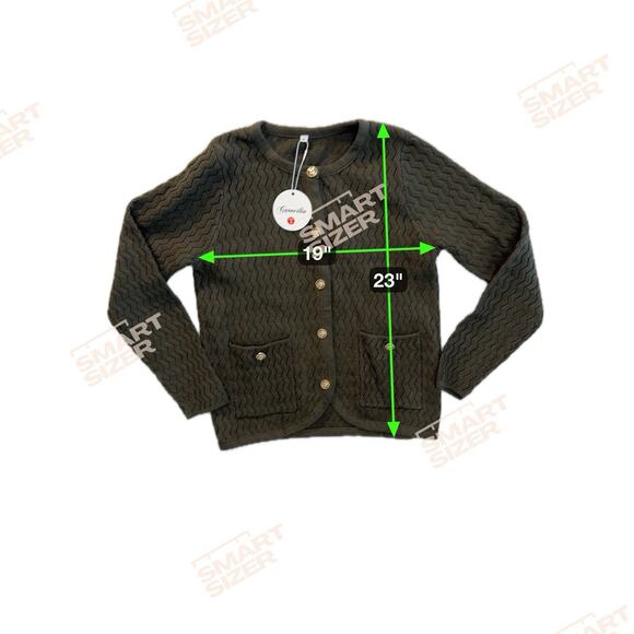 Caracilia Women’s Knit Cardigan Jacket Army Green Size Small - Picture 11 of 11